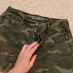 American Eagle camp jean shorts
